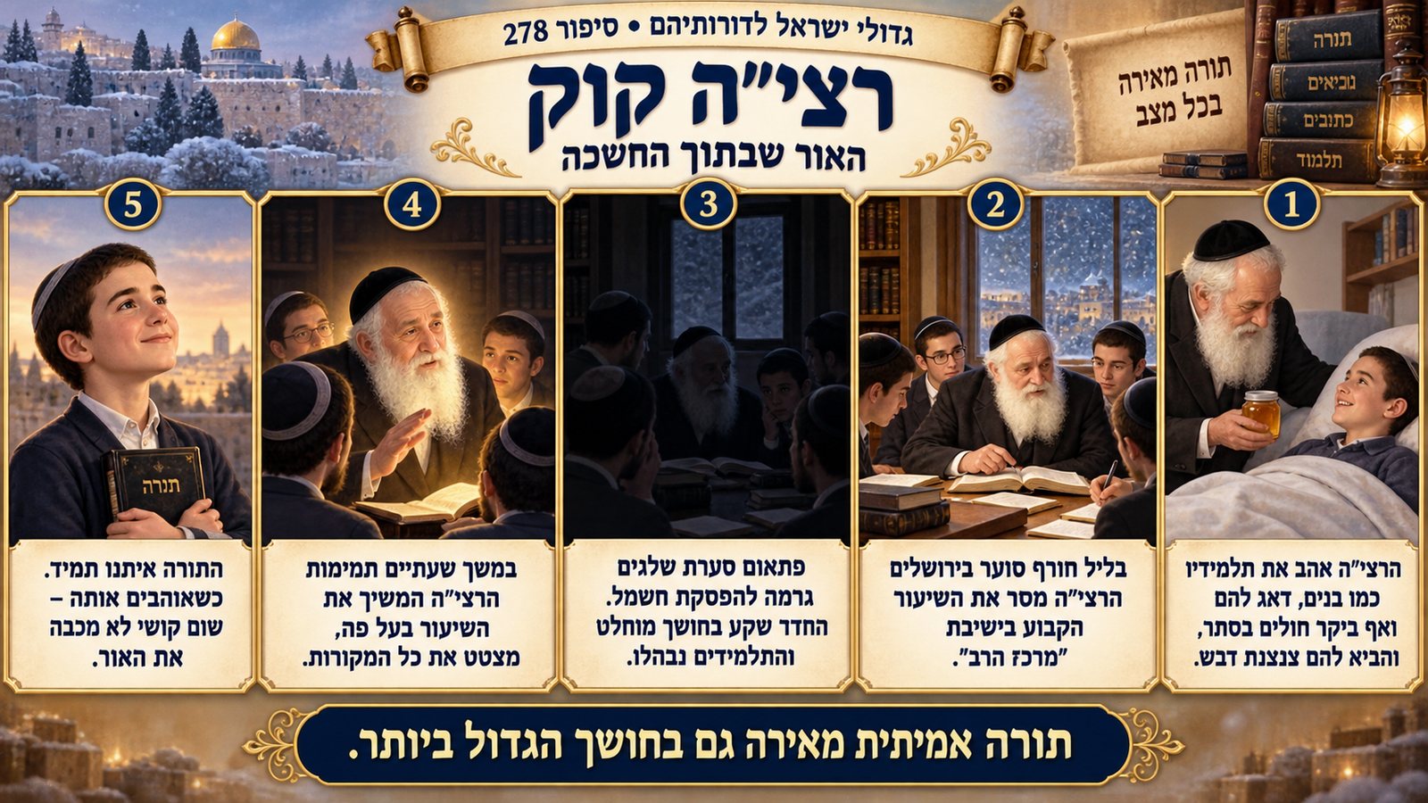 תמונת סיכום — גדולי דורנו: רצי"ה קוק